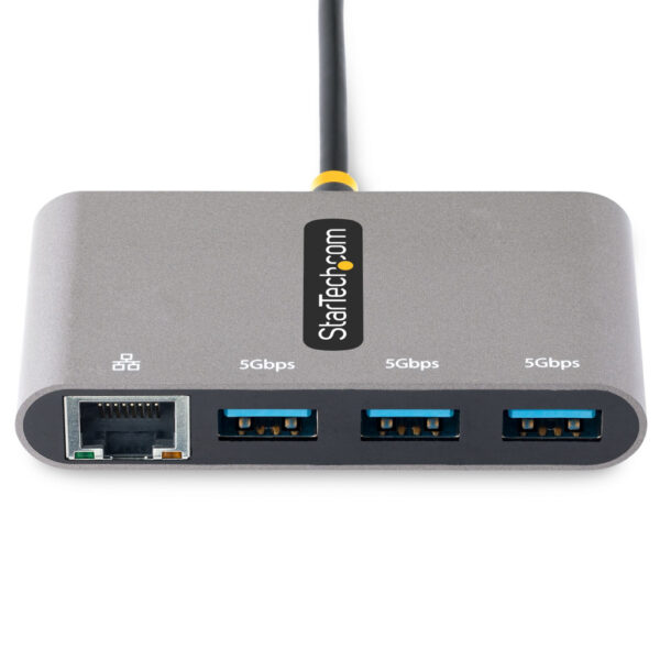 StarTech.com 3-Port USB-C Hub met Ethernet, 3x USB-A, Gigabit Ethernet, USB 3.0 5Gbps, Bus-Powered Laptop USB hub, 30cm USB Type - Afbeelding 3