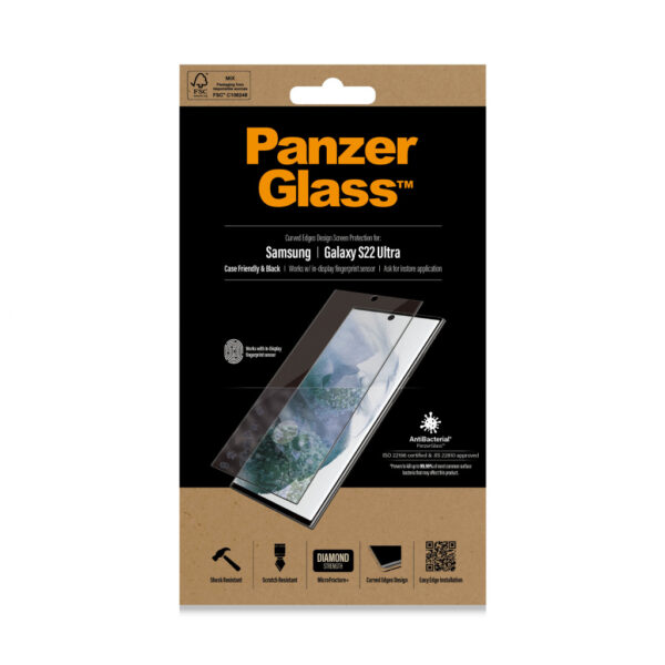 PanzerGlass Gehard Glas Edge to Edge Screenprotector Samsung Galaxy S22 Ultra - Afbeelding 2