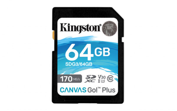 Kingston Technology Canvas Go! Plus 64GB SDXC Canvas Go Plus 170R C10 UHS-I U3 V30