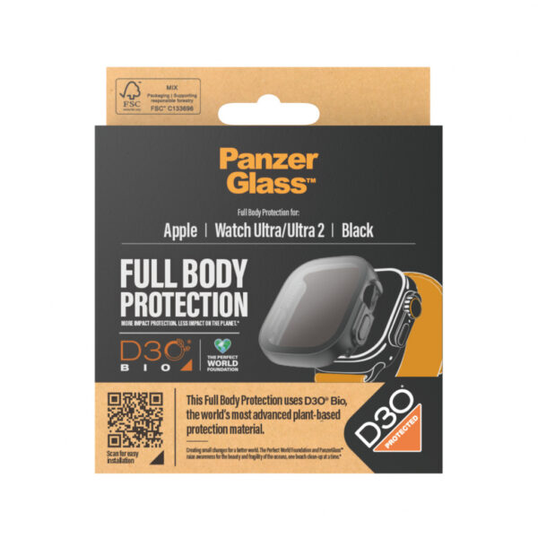 PanzerGlass ® Screen Protector Full Body with D3O® Apple Watch Ultra | 49mm | Black Doorzichtige schermbeschermer 1 stuk(s) - Afbeelding 3