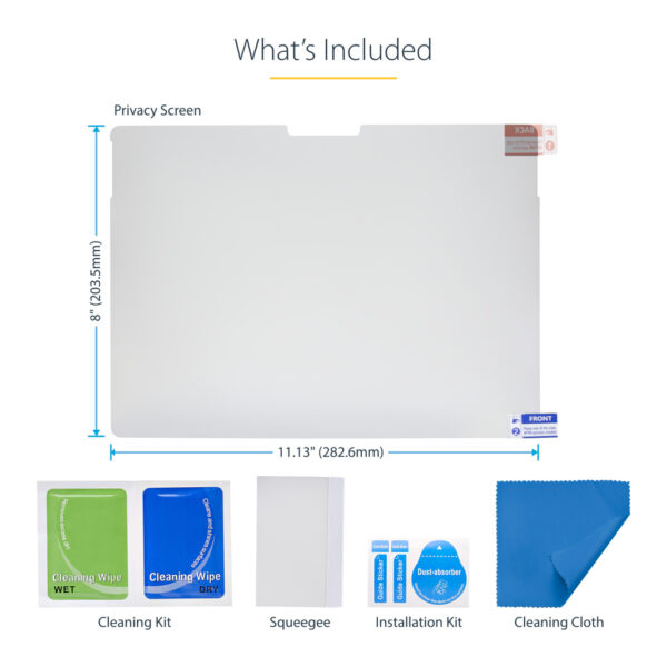 StarTech.com 4-Way 13-inch Surface Pro 8/9/X Laptop Privacy Filter, Portrait/Landscape Modes, Touch-Enabled, Anti-Glans Security - Afbeelding 13