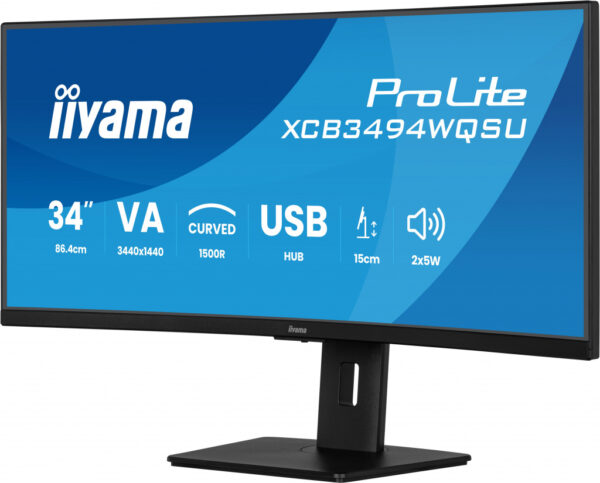 iiyama ProLite XCB3494WQSU-B1 computer monitor 86,4 cm (34") 3440 x 1440 Pixels UltraWide Quad HD LED Zwart - Afbeelding 5