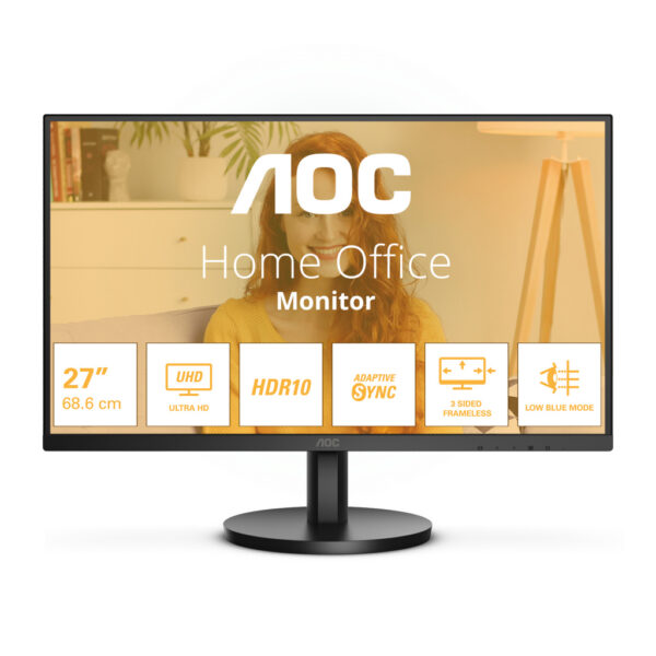 AOC B3 U27B3M computer monitor 68,6 cm (27") 3840 x 2160 Pixels 4K Ultra HD LCD Zwart - Afbeelding 2