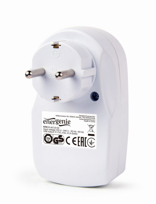 Gembird EG-ACU2-02 oplader voor mobiele apparatuur Universeel Wit AC Binnen - Afbeelding 4