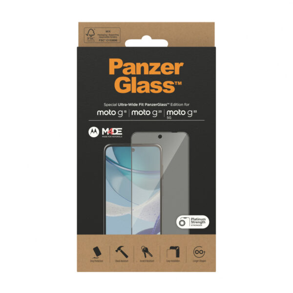 PanzerGlass ® Screen Protector Motorola moto g13 | g23 | g53 5G | Ultra-Wide Fit Doorzichtige schermbeschermer 1 stuk(s) - Afbeelding 3