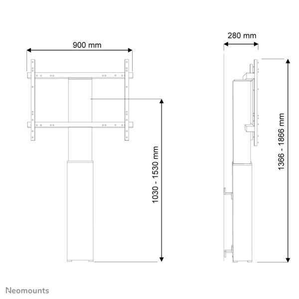 Neomounts PLASMA-W2250SILVER TV vloerstandaard 42-100" - wand - gemotoriseerd - Afbeelding 7