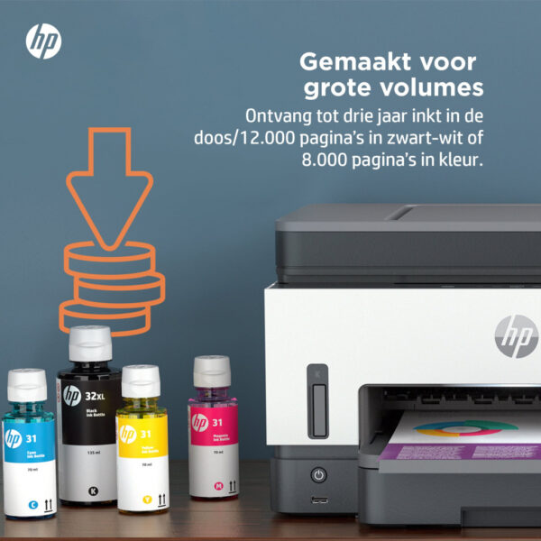 HP Smart Tank 7605 Draadloos All-in-One Kleur Printer, Dubbelzijdig printen; Kopieerapparaat, Scanner - Afbeelding 4