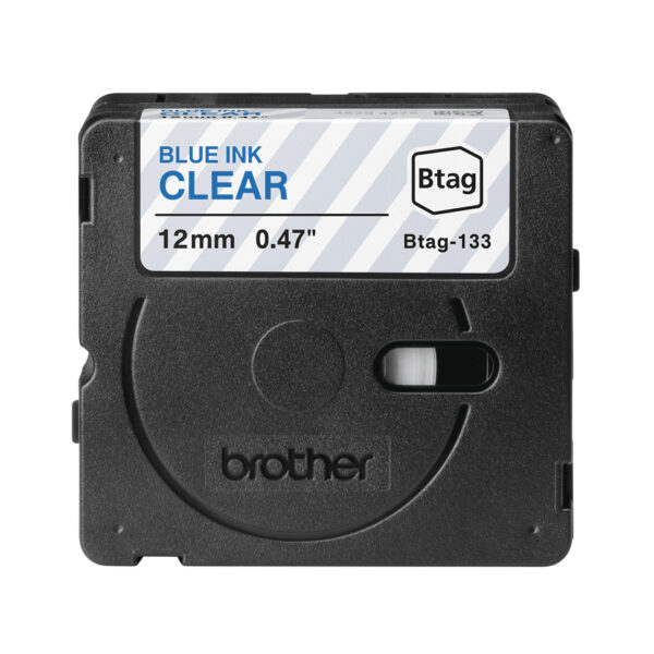 Brother BTAG-133 labelprinter-tape Blauw op transparant - Afbeelding 2