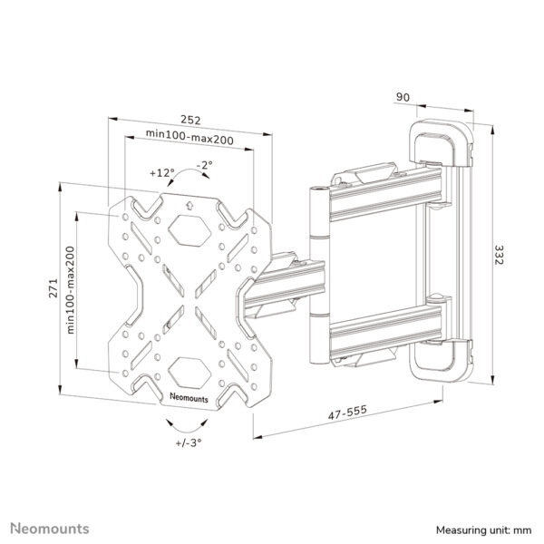 Neomounts WL40S-850BL12 TV-beugel wand 32-55" - full motion - snelle installatie - Afbeelding 20