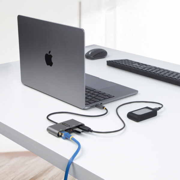 StarTech.com 3-Port USB-C Hub met Ethernet, 3x USB-A, Gigabit Ethernet, USB 3.0 5Gbps, Bus-Powered Laptop USB hub, 30cm USB Type - Afbeelding 7