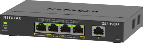 NETGEAR 5-Port Gigabit Ethernet High-Power PoE+ Plus Switch (GS305EPP) - Afbeelding 3