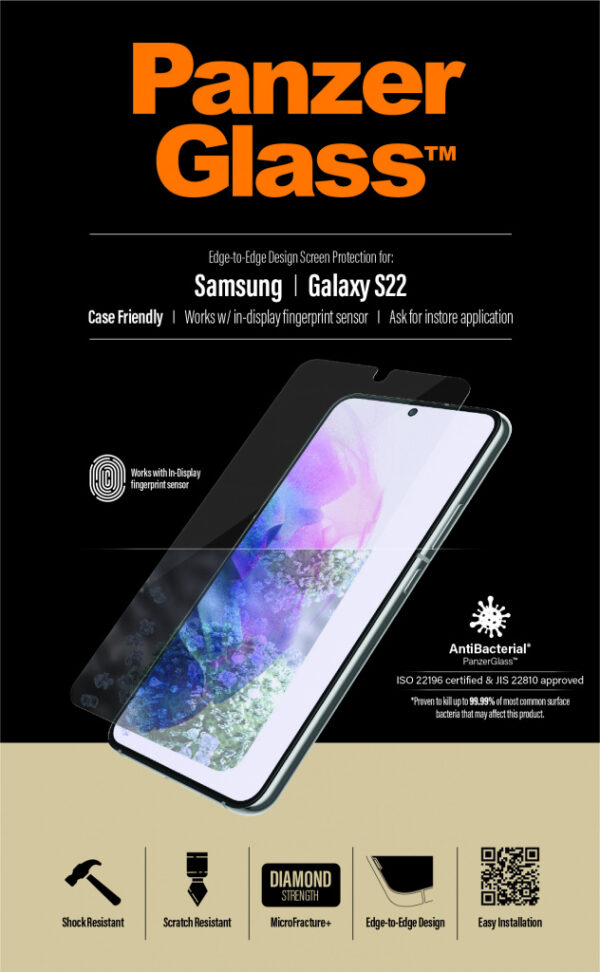 PanzerGlass Gehard Glas Edge to Edge Screenprotector Samsung Galaxy S22 - Afbeelding 9