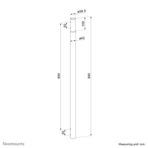 Neomounts ACL25-500BL Verlengbuis beamer plafondbeugel - h 89 cm - Afbeelding 11
