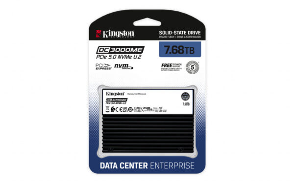 Kingston Technology 7,68TB DC3000ME U.2 PCIe 5.0 NVMe TCG Opal Enterprise SSD - Afbeelding 4