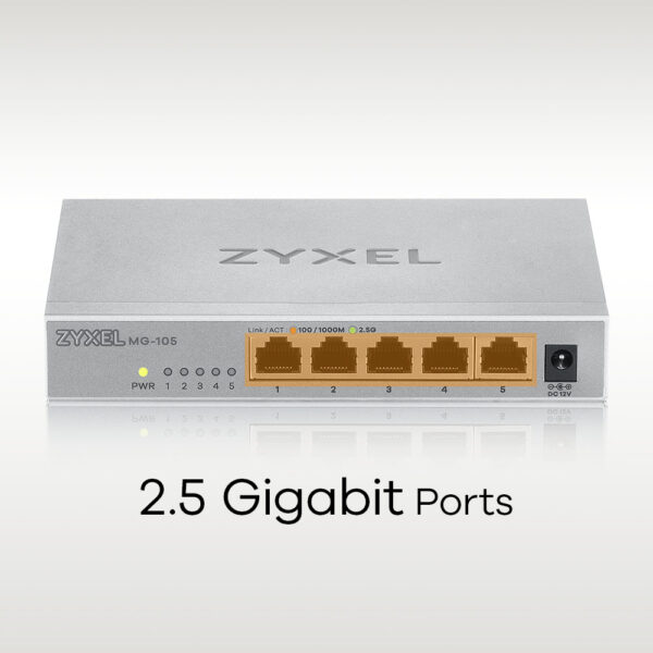 Zyxel MG-105 Unmanaged 2.5G Ethernet (100/1000/2500) Staal - Afbeelding 7