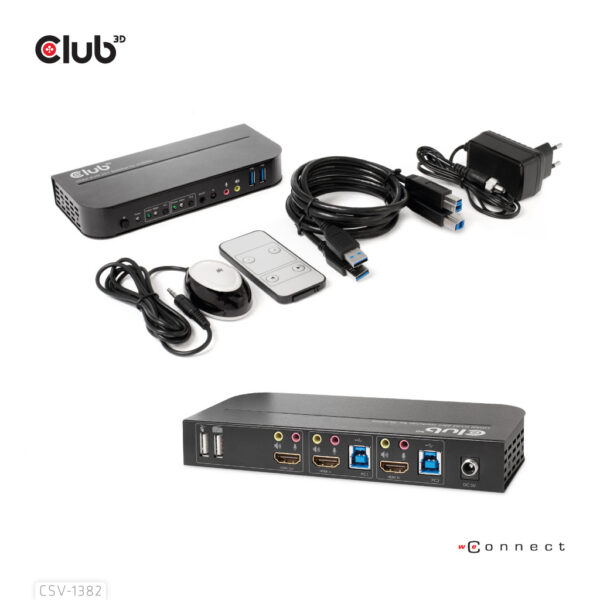 CLUB3D HDMI KVM SWITCH FOR DUAL HDMI 4K 60Hz - Afbeelding 4