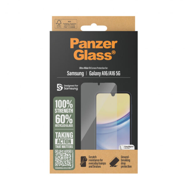 PanzerGlass ® Screen Protector Samsung Galaxy A16 | A16 5G | Ultra-Wide Fit Doorzichtige schermbeschermer 1 stuk(s) - Afbeelding 3