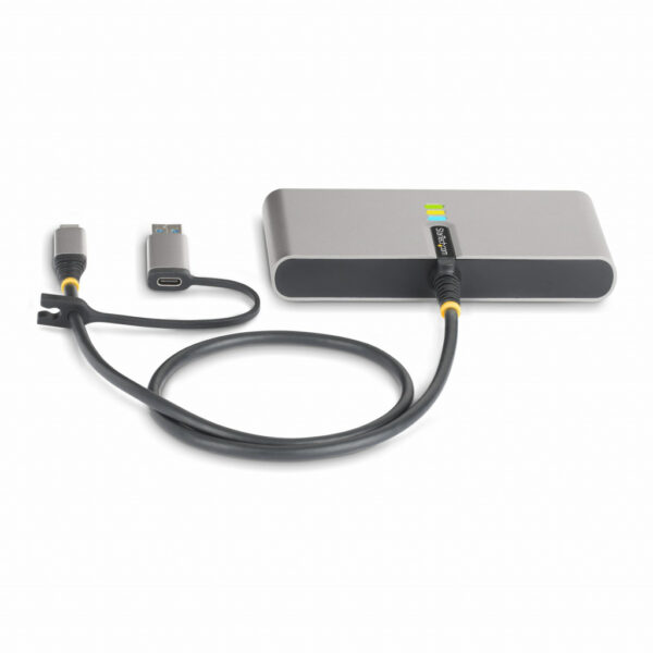 StarTech.com 2-Port USB-C Hub met Ethernet en RS-232, Geïntegreerde USB-C naar USB-A Dongle, 100W PD Pass-Through, 2x USB-A 5Gbp - Afbeelding 4