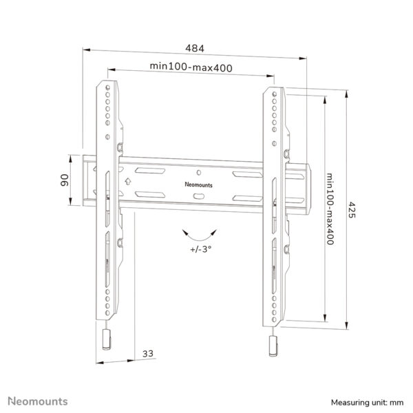 Neomounts WL30S-850BL14 TV-beugel wand 32-75" - vlak - vergrendelbaar - snelle installatie - Afbeelding 19