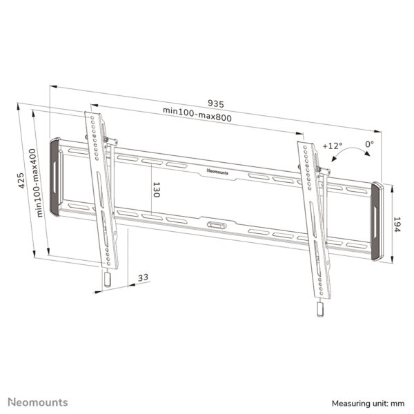 Neomounts WL35-550BL18 TV-beugel wand 43-86" - kantelbaar - Easy Install - Afbeelding 20