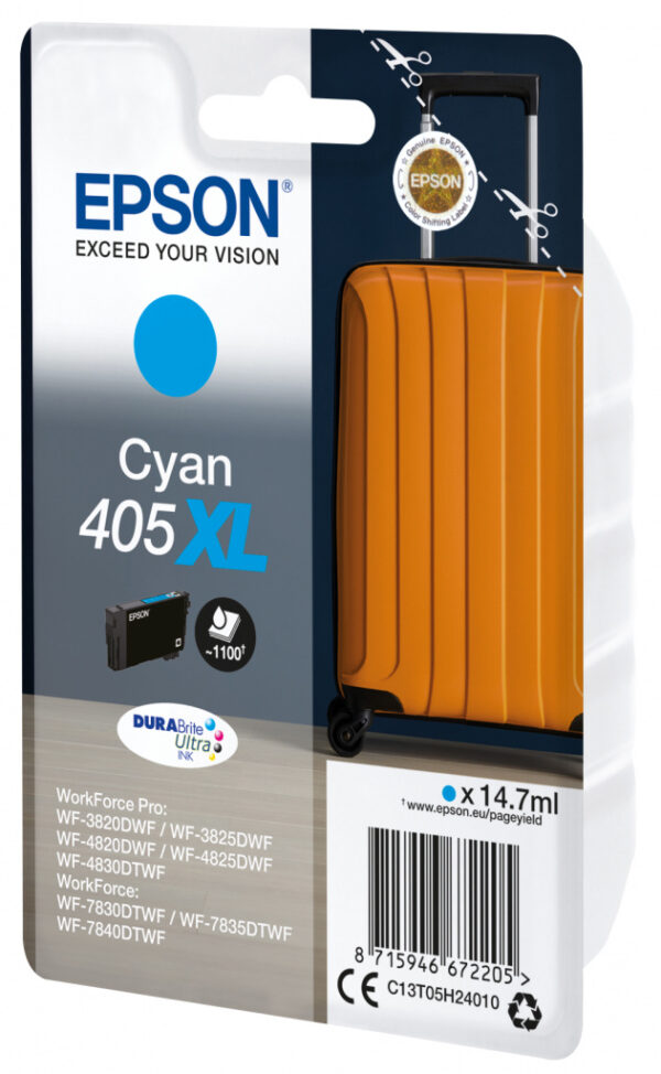 Epson Singlepack Cyan 405XL DURABrite Ultra Ink - Afbeelding 2