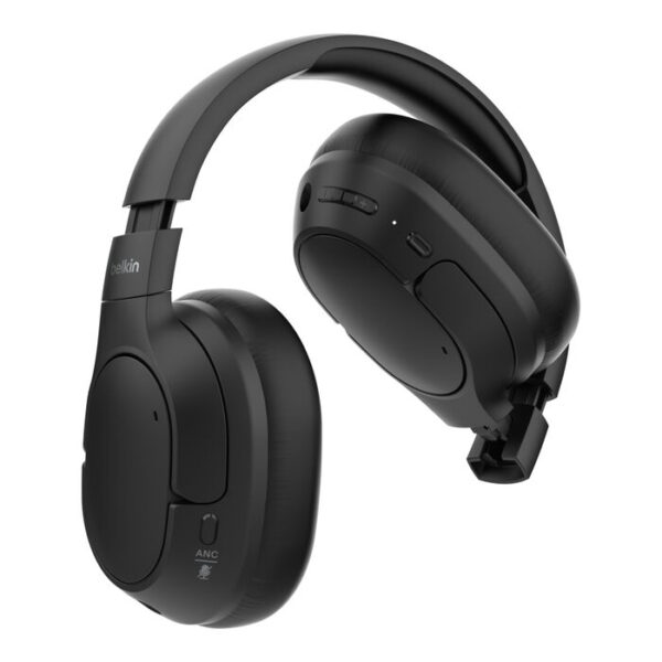 Belkin AUD008HQBK hoofdtelefoon/headset Hoofdtelefoons Draadloos Hoofdband Oproepen/muziek USB Type-C Bluetooth Zwart - Afbeelding 3