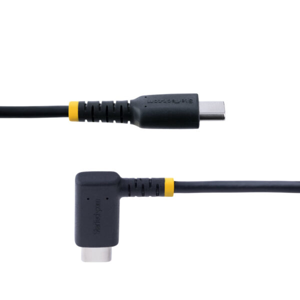 StarTech.com 30cm USB-C Oplaadkabel, Haakse USB-C Kabel, 60W PD 3A, Robuuste Fast Charge USB-C Kabel, USB 2.0 Type-C, Korte USB - Afbeelding 3