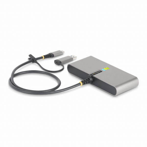 StarTech.com 2-Port USB-C Hub met Ethernet en RS-232, Geïntegreerde USB-C naar USB-A Dongle, 100W PD Pass-Through, 2x USB-A 5Gbp - Afbeelding 2