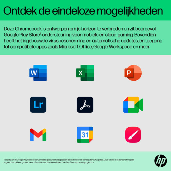 HP Chromebook 15a-nb0150nd Intel® N N100 39,6 cm (15.6") Full HD 8 GB LPDDR5-SDRAM 128 GB UFS Wi-Fi 6 (802.11ax) ChromeOS Zilver - Afbeelding 17