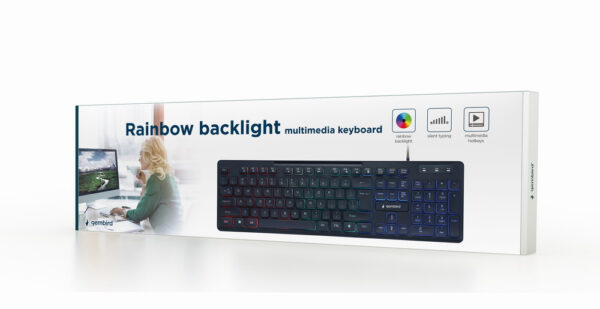 Gembird KB-UML-02 toetsenbord USB Amerikaans Engels Zwart - Afbeelding 3