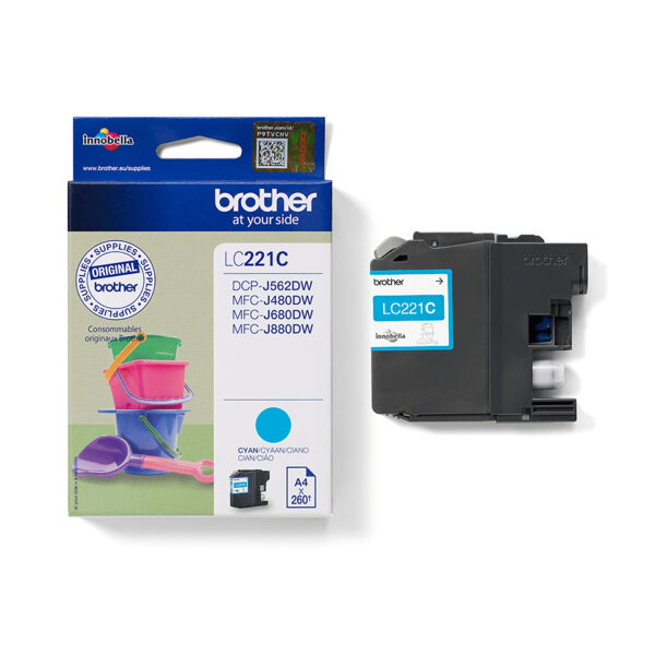 Brother LC221C inktcartridge 1 stuk(s) Origineel Cyaan - Afbeelding 3