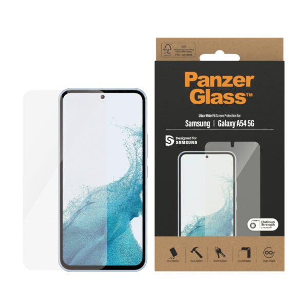 PanzerGlass ® Screen Protector Samsung Galaxy A54 5G | Ultra-Wide Fit Doorzichtige schermbeschermer 1 stuk(s) - Afbeelding 2