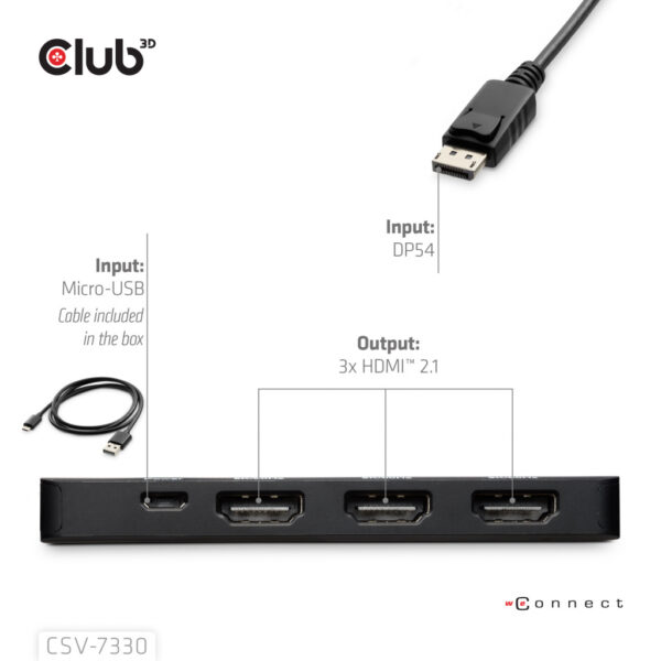 CLUB3D CSV-7330 interface hub DisplayPort - Afbeelding 2