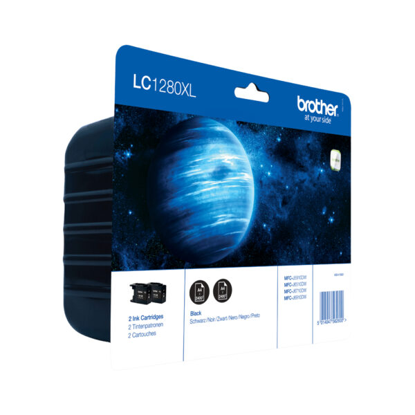 Brother LC1280XLBKBP2 inktcartridge 2 stuk(s) Origineel Zwart