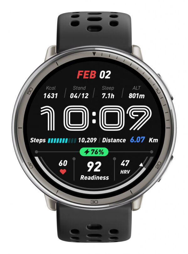 Amazfit Active 2 3,35 cm (1.32") AMOLED Digitaal 466 x 466 Pixels Touchscreen Zilver GPS - Afbeelding 2