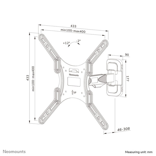 Neomounts WL40-540BL14 TV-beugel wand 32-55" - full motion - Easy Install - Afbeelding 16