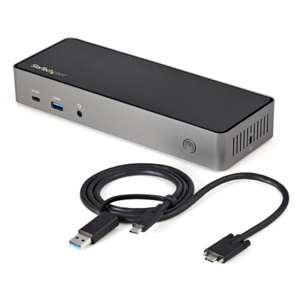 StarTech.com USB-C & USB-A Dock - Hybride Universeel Triple Monitor Laptop Docking Station DisplayPort & HDMI 4K 60Hz - 85W Powe