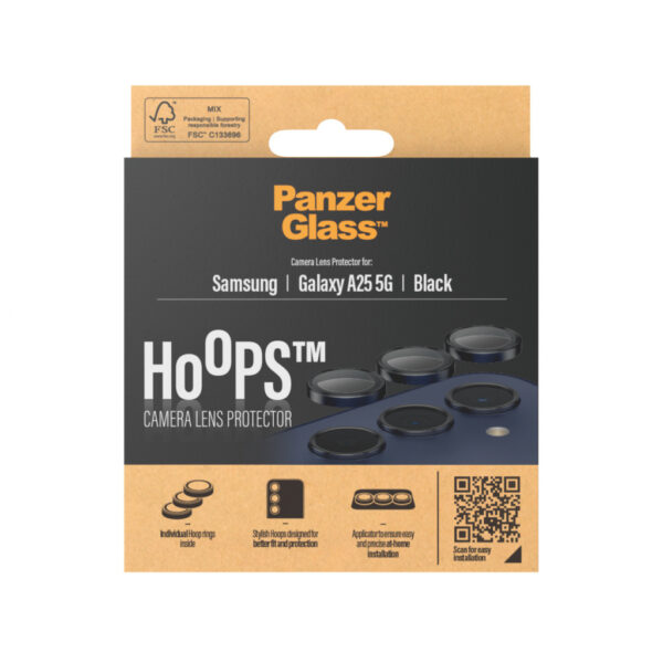 PanzerGlass ® Hoops® Black Camera Lens Protector Samsung Galaxy A25 5G Doorzichtige schermbeschermer 1 stuk(s) - Afbeelding 3