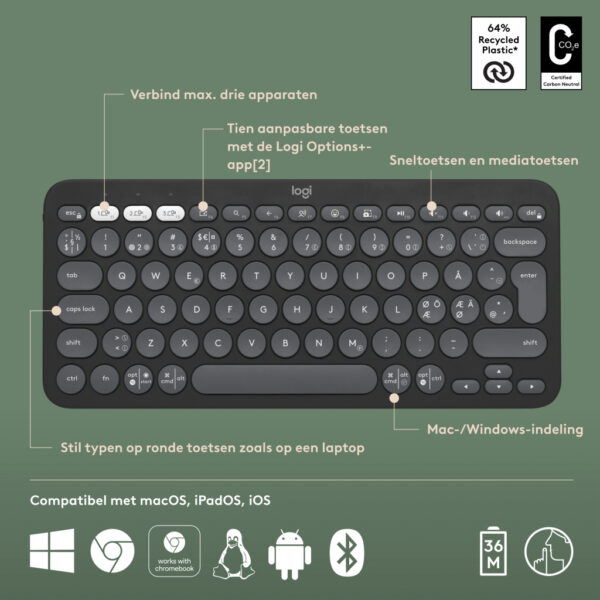 Logitech Pebble Keys 2 K380s - Afbeelding 6