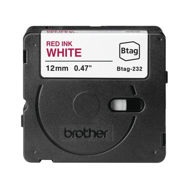 Brother BTAG-232 labelprinter-tape Rood op wit - Afbeelding 2