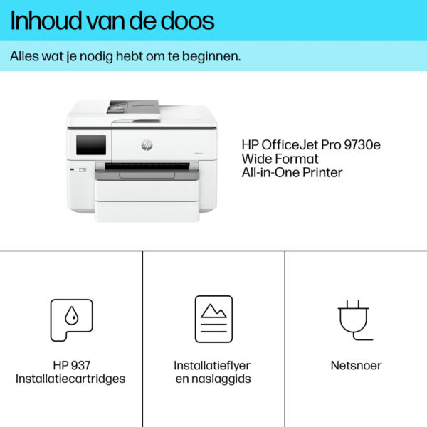 HP OfficeJet Pro 9730e Draadloos All-in-One Kleur Printer, Instant Ink; Dubbelzijdig printen - Afbeelding 10