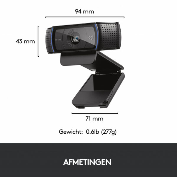 Logitech 960-001055 webcam 3 MP 1920 x 1080 Pixels USB 2.0 Zwart - Afbeelding 7
