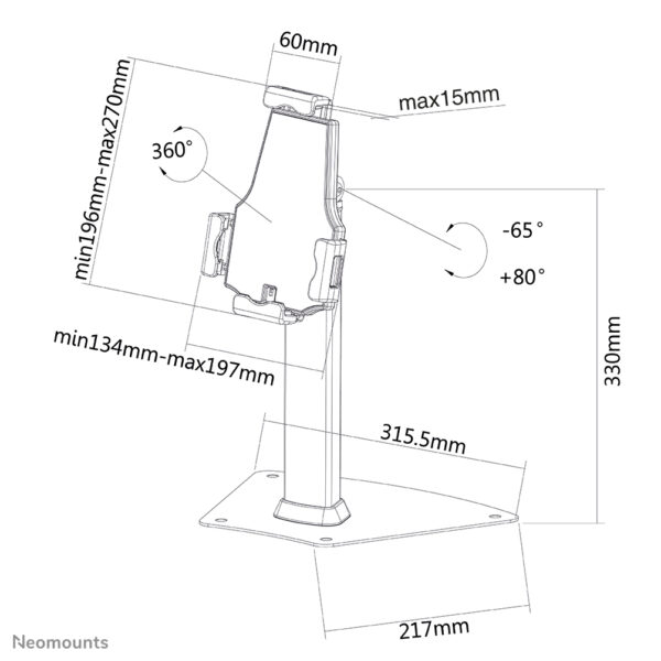 Neomounts TABLET-D150SILVER Tablet standaard bureau 7.9-10.5" - vergrendelbaar - universeel - Afbeelding 11