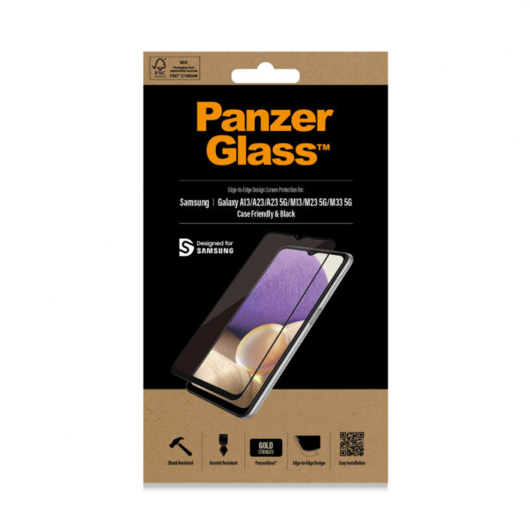 PanzerGlass Gehard Glas Clear Screenprotector Samsung Galaxy A13 4G/A13 5G/M23 5G/M33 5G - Afbeelding 2