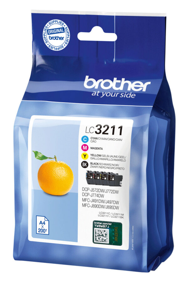 Brother LC3211VAL inktcartridge 4 stuk(s) Origineel Normaal rendement Zwart, Cyaan, Magenta, Geel - Afbeelding 2