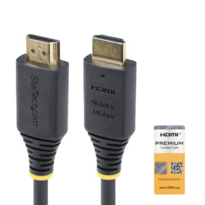 StarTech.com 50cm Premium Gecertificeerde High Speed HDMI Kabel, 4K 60Hz/1440p 144Hz, HDR10/HDCP 2.2/ARC, 18Gbps, UHD HDMI 2.0 K