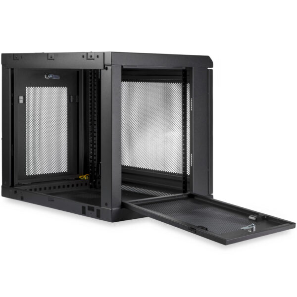 StarTech.com 2 Post 9U Wandmonteerbare Netwerkkast met 1U Schap, 19" Patchkast voor Data/AV/Electronica/Computer Apparatuur, Com - Afbeelding 4
