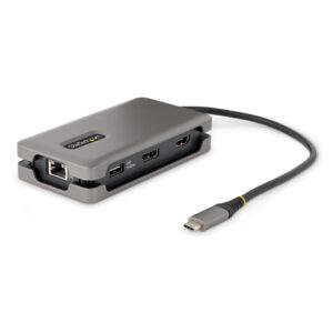 StarTech.com USB-C Multiport Adapter, 4K 60Hz HDMI/DP, 3-Port USB Hub, 100W Power Delivery Pass-Through, GbE, Travel Docking Sta