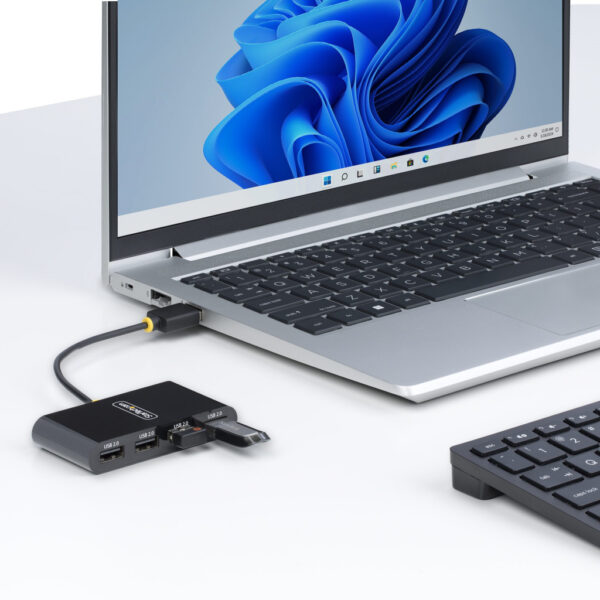 StarTech.com 4-Port USB 2.0 Hub, USB Bus Powered, Compacte Travel USB Hub, USB 2.0 Splitter, Multi-Port Mini USB Hub, 480Mbps, O - Afbeelding 5