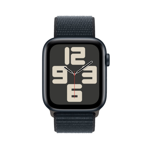 Apple Watch SE 2023 44mm Zwart (Zwarte Nylon Band) - Afbeelding 2